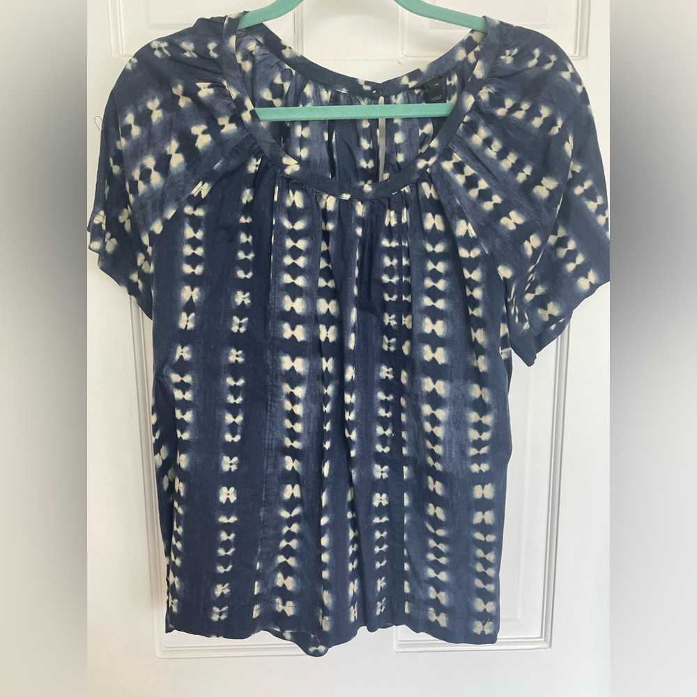 J.Crew Blue Batik Blouse